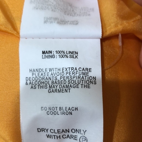 NICHOLAS Button Pinafore Midi Dress Size US 6 Orange Linen - Picture 11 of 11